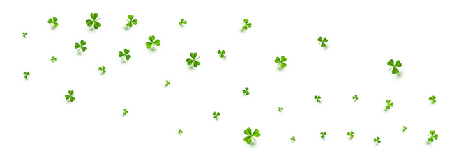 Green Clover Wind Vector White Panoramic