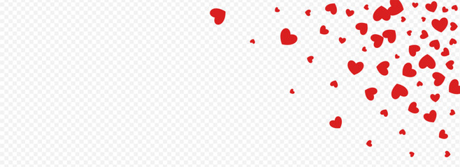 Red Heart Vector Panoramic Transparent Backgound.