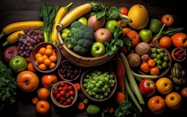 A Variety of Fruits and Vegetables: Nutritious Harvest, Generative AI