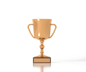 Winner Champion Cup. 3d render illustration. Prize for winning the tournament. Golden award on a white background