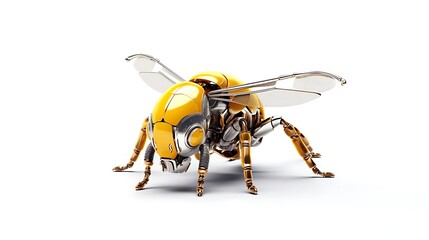 Mechanical Robot Honey Bee isolated on white background