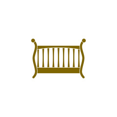 Baby crib cradle bed icon isolated on transparent background