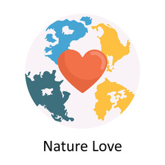 Nature Love Vector Flat Icon Design illustration. Nature and ecology Symbol on White background EPS 10 File