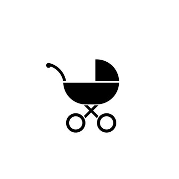 Baby stroller icon isolated on transparent background