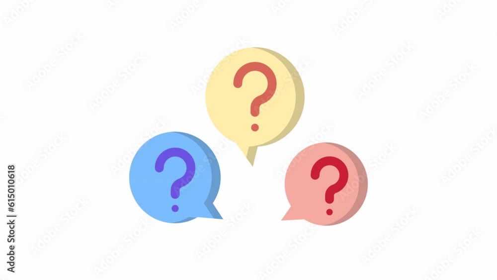 Aufkleber question mark, questions and faq animated icon on transparent background.