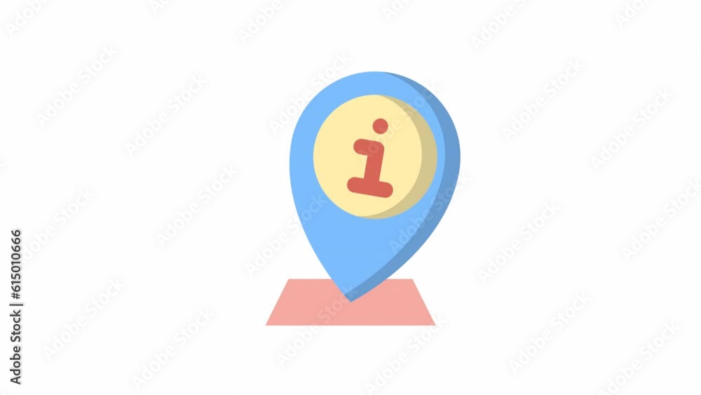 Aufkleber information location, questions and faq animated icon on transparent background.
