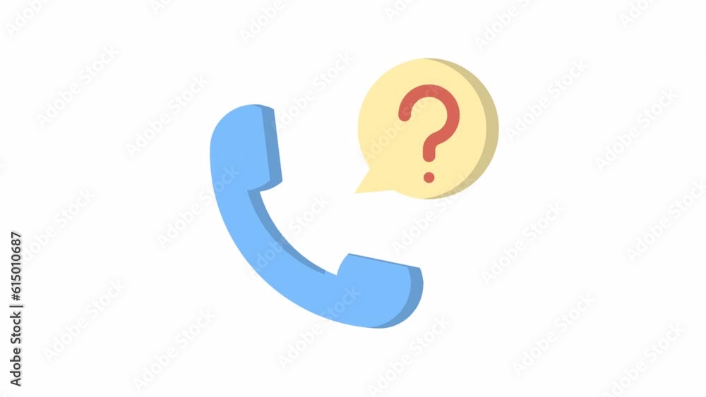 Poster call center, questions and faq animated icon on transparent background.