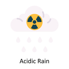 Acidic Rain Vector Flat Icon Design illustration. Nature and ecology Symbol on White background EPS 10 File