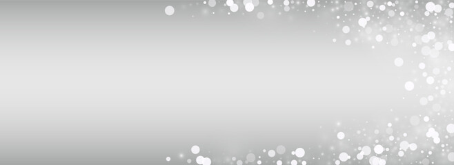 Fototapeta premium Light Snow Vector Silver Panoramic Background.