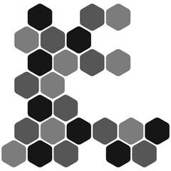 Futuristic random digital hexagons, honeycomb elements