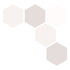 Futuristic white random digital hexagons, honeycomb elements
