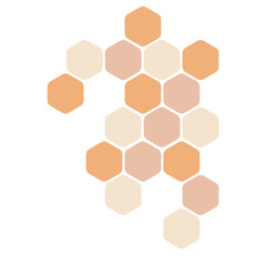 Futuristic pastel random digital hexagons, honeycomb elements