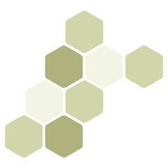 Futuristic light green random digital hexagons, honeycomb elements