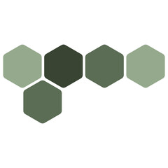 Futuristic dark green random digital hexagons, honeycomb elements
