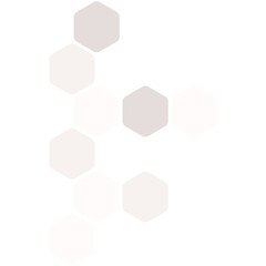Futuristic white random digital hexagons, honeycomb elements