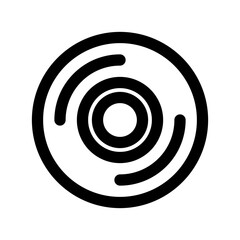 映像、DVD、ブルーレイ、ディスクを表すラインスタイルのアイコン