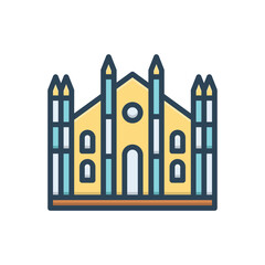 Color illustration icon for milan 