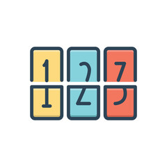 Color illustration icon for numerical 