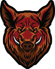 Obraz premium Wild Boar Face Illustration. Wild. Face. Vector