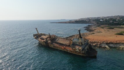 Fototapeta na wymiar EDRO III Shipwreck in Paphos Cyprus