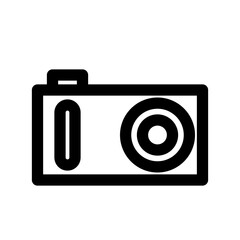 写真、コンパクトカメラを表すラインスタイルのアイコン