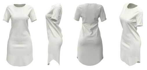 Casual Dress. Isolated. White Short Dress