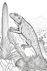 varan, coloriage, illustration, midjourney, ia g&eacute;n&eacute;rative, g&eacute;n&eacute;rative, ia
