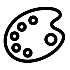 デザイン、パレットを表すラインスタイルのアイコン