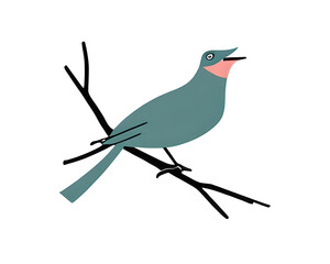 Green bird on a branch