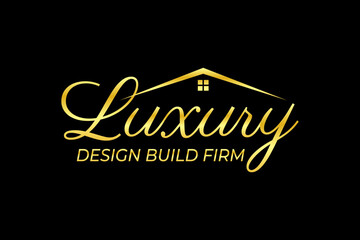Luxury Real estaate build firm logo design template element vector 
