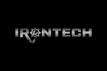 Letter Irontech  heavy eguipment service logo design template element vector
