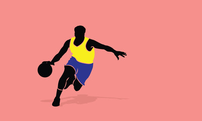 Basketball Player Silhouettes. basketball players isolated vector illustration.