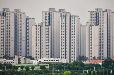 Apartments and Buildings along the Han River in Seoul