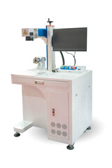 Fiber laser marking isolated on white background with Clipping Path.