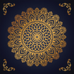 Golden luxury mandala design with beautiful background
