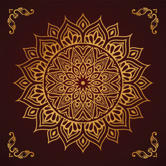 Golden luxury mandala design with beautiful background