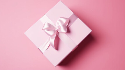Holiday  pink background with gift. Generative ai.