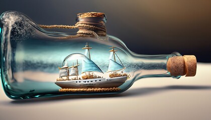 Obraz na płótnie Canvas bottle ship background