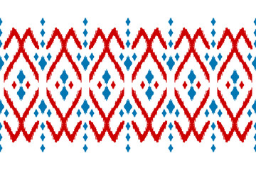 Abstract ethnic pattern art. Ikat seamless pattern traditional. American, Mexican style. Design for background, wallpaper, vector illustration, fabric, clothing, carpet, textile, batik, embroidery.