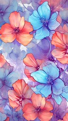 Obraz na płótnie Canvas Watercolor Anemone flower illustration. Colorful painting floral background. Generative AI