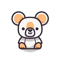 Portrait of Koala cute animal icon. Line style character avatar. Generative AI