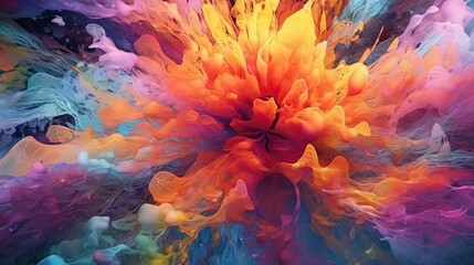 A vibrant kaleidoscope of colors merging and blending into an abstract masterpiece. Colorful illustration art. Generative AI
