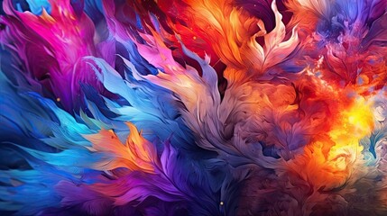 A vibrant kaleidoscope of colors merging and blending into an abstract masterpiece. Colorful illustration art. Generative AI