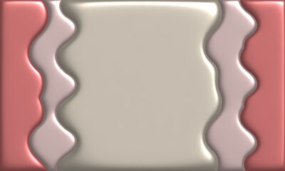 Abstract wave texture pattern border frame, 3D illustrations	