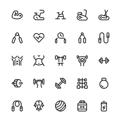fitness and sport icon, vector set design with Editable Stroke. Line, Solid, Flat Line, thin style and Suitable for Web Page, Mobile App, UI, UX design.