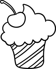 Ice cream cartoon strawbery tasty