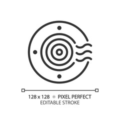 Air outlet linear icon. Hvac system. Climate control. Air conditioning. Home ventilation. Building construction. Thin line illustration. Contour symbol. Vector outline drawing. Editable stroke