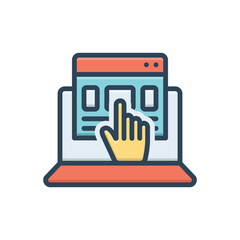 Color illustration icon for per website 