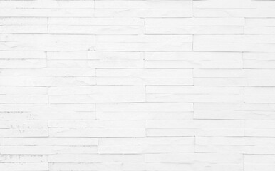 white brick wall texture background. Brickwork and stonework flooring interior rock old pattern...