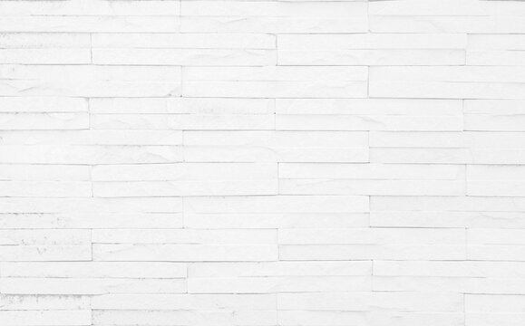 white brick wall texture background. Brickwork and stonework flooring interior rock old pattern design.